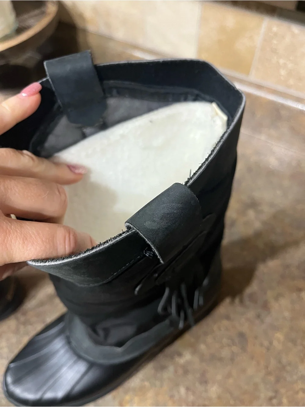 RARE Vintage Sorel Made in Canada Black Tassel Rubber Snow Boots Women’s 8